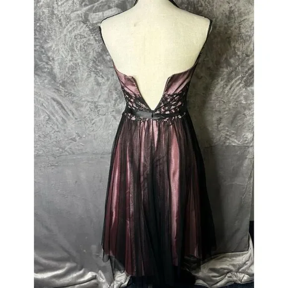 Betsy & Adam Dress Size 4 Purple Black Mesh Fairy Halter‎ Y2K Whimsigoth Event - Picture 7 of 16